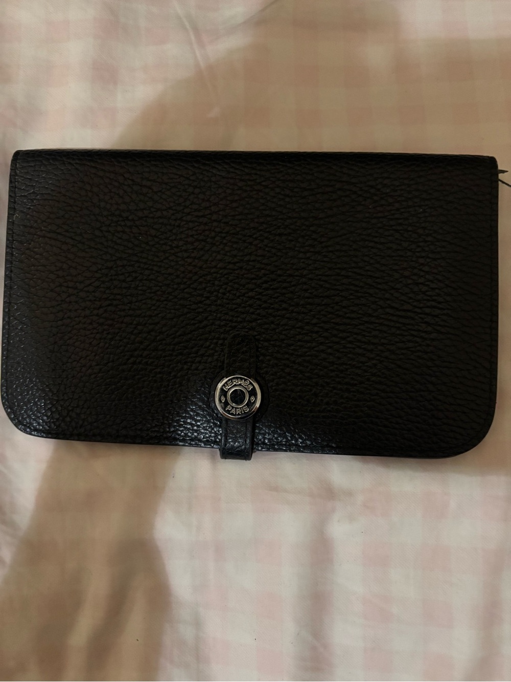 Source Unknown Black Pebbled Leather Snap Wallet